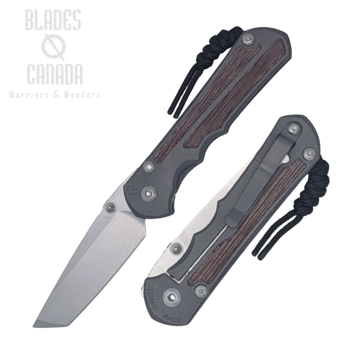 (image for) Chris Reeve Large Inkosi Tanto Framelock Folding Knife, Magnacut SW, Titanium Sandblasted w/Micarta Natural Inlay, LIN-1046